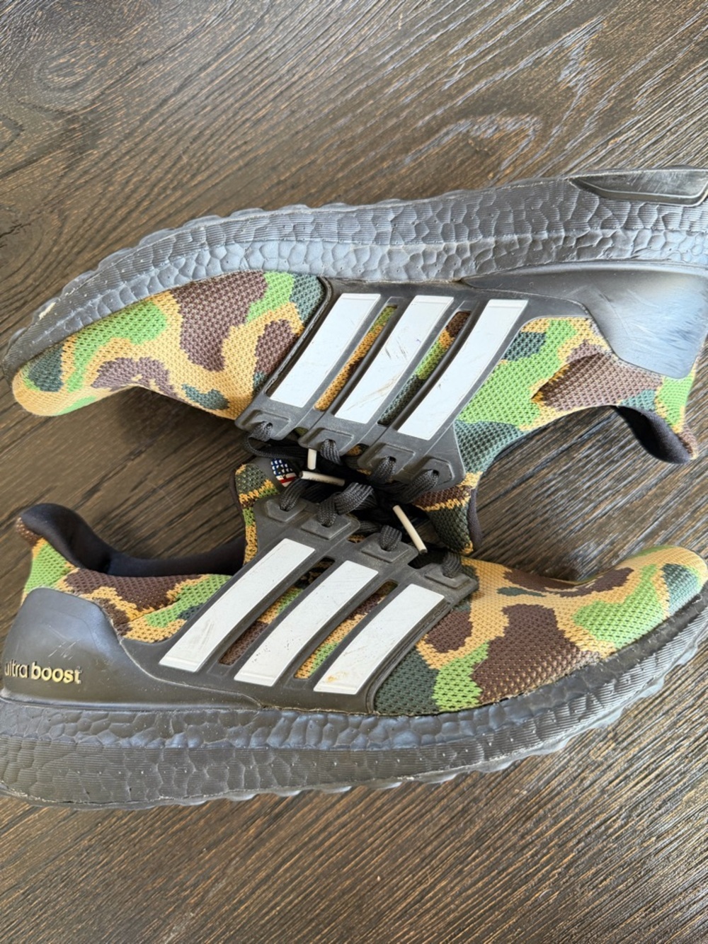 adidas Ultra Boost Camo Knit Sneakers - Green/Brown/Black